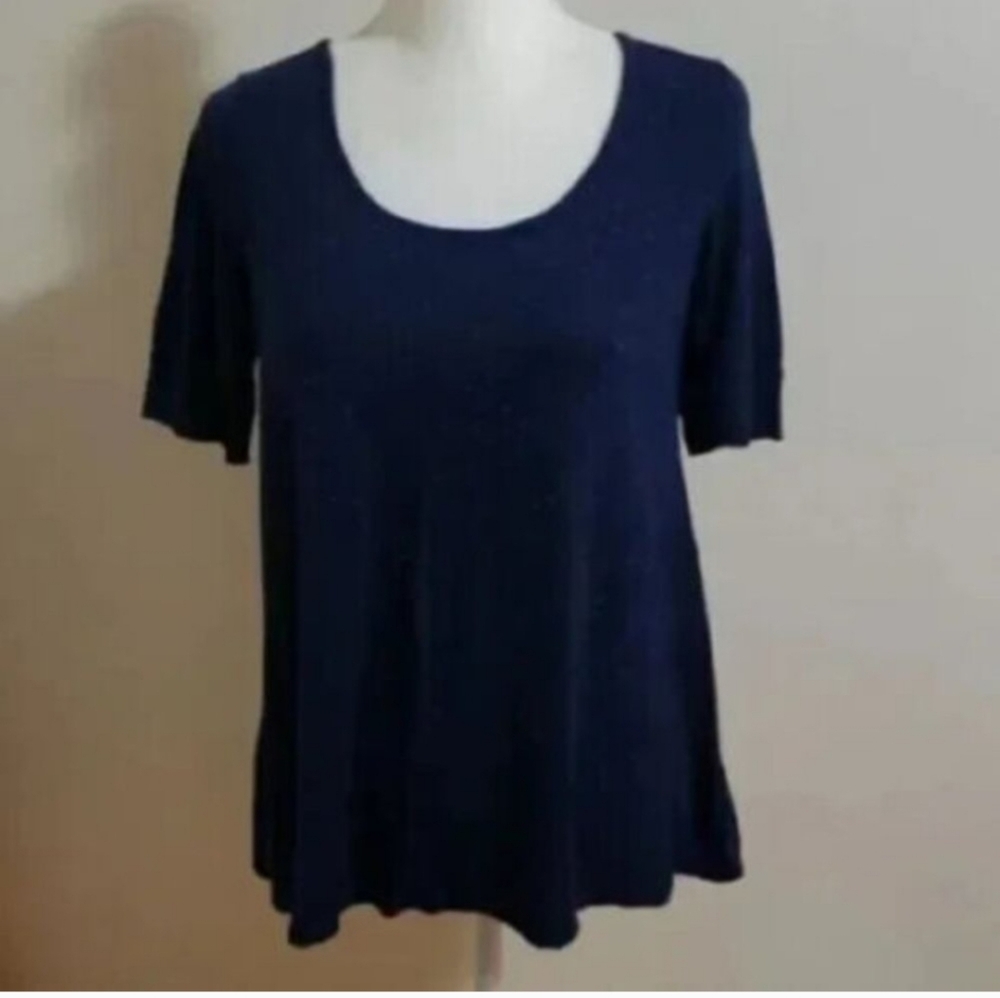 A Pea in the Pod maternity Navy Blue shirt Top half sleeves size medium EUC LKNW